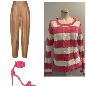 PINK WHITE STRIOE SWEATER